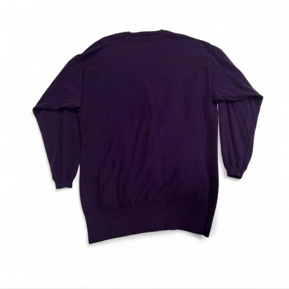 Purple Wool Cashmere Cardigan Sweater Long Button Down Dress Long-sleeve S/M - Picture 4 of 7